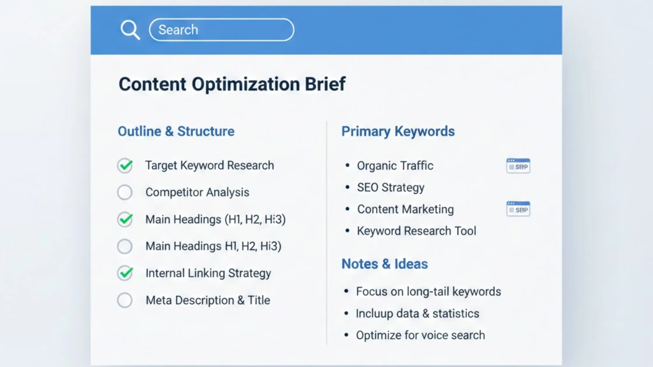 SEO Content Brief Checklist